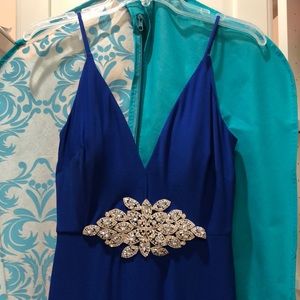 NWOT- Rhinestone Gown with Train